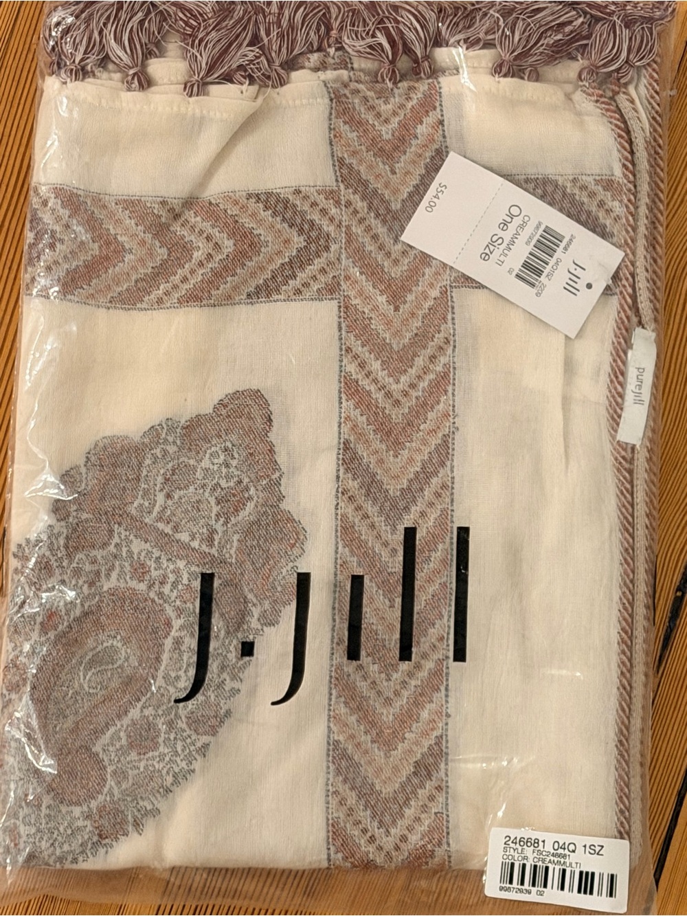 J. Jill Cream and with Fringe scarf..NWT
